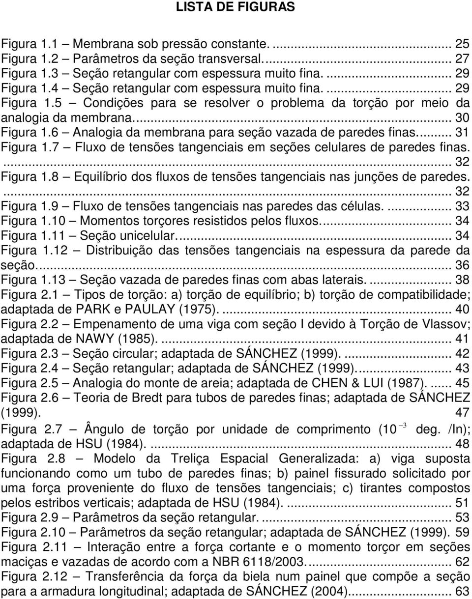 6 Analogia da membrana para seção vazada de paredes finas... 31 Figura 1.7 Fluxo de tensões tangenciais em seções celulares de paredes finas.... 32 Figura 1.