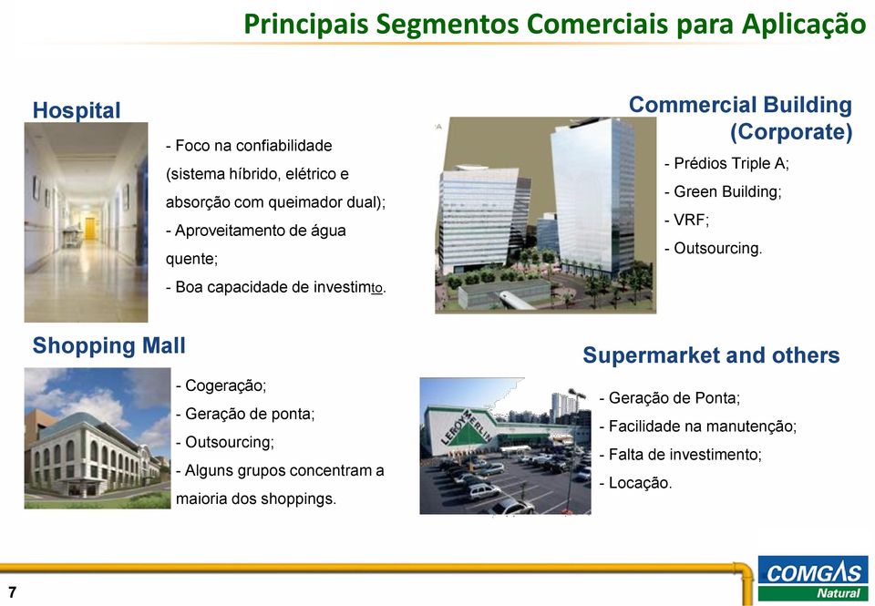 Commercial Building (Corporate) - Prédios Triple A; - Green Building; - VRF; - Outsourcing.