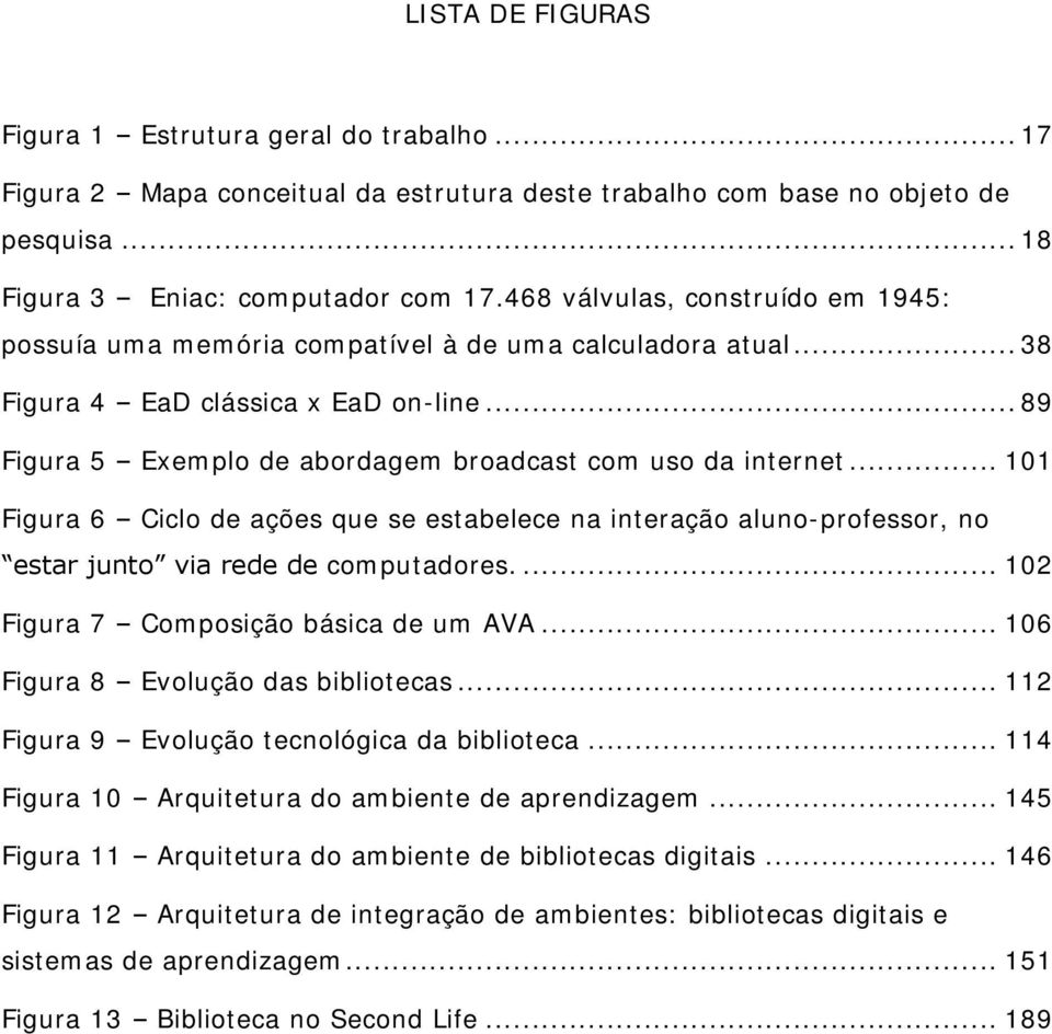 .. 101 Figura 6 Ciclo de ações que se estabelece na interação aluno-professor, no estar junto via rede de computadores.... 102 Figura 7 Composição básica de um AVA.