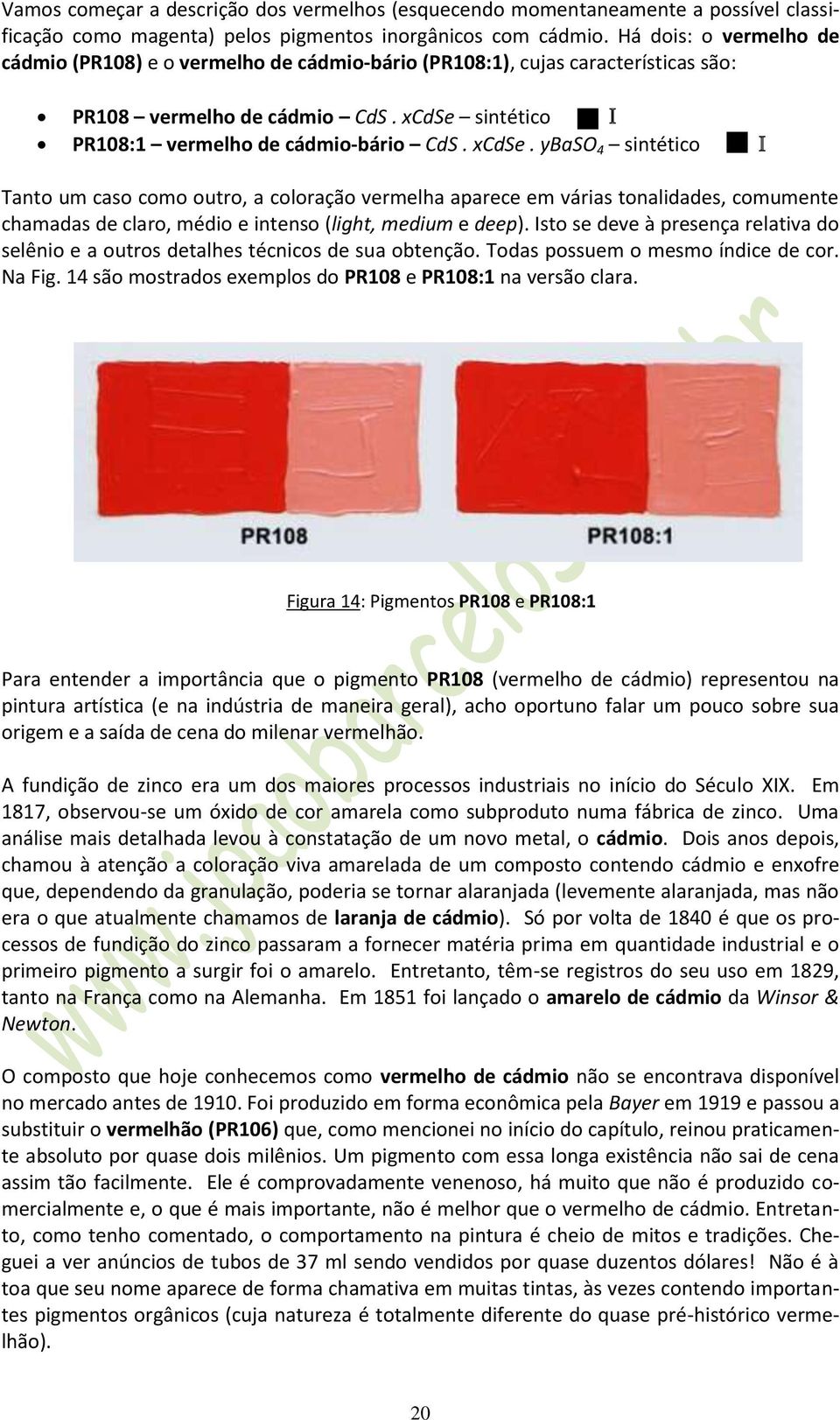 sintético PR108:1 vermelho de cádmio-bário CdS. xcdse.