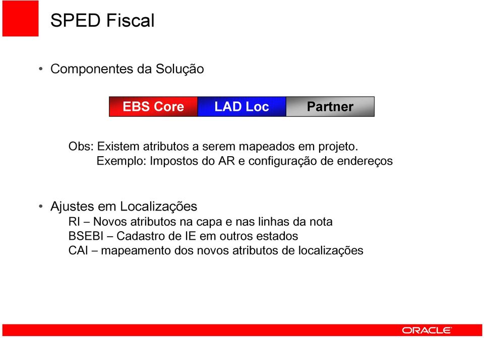 Exemplo: Impostos do AR e configuração de endereços Ajustes em Localizações RI