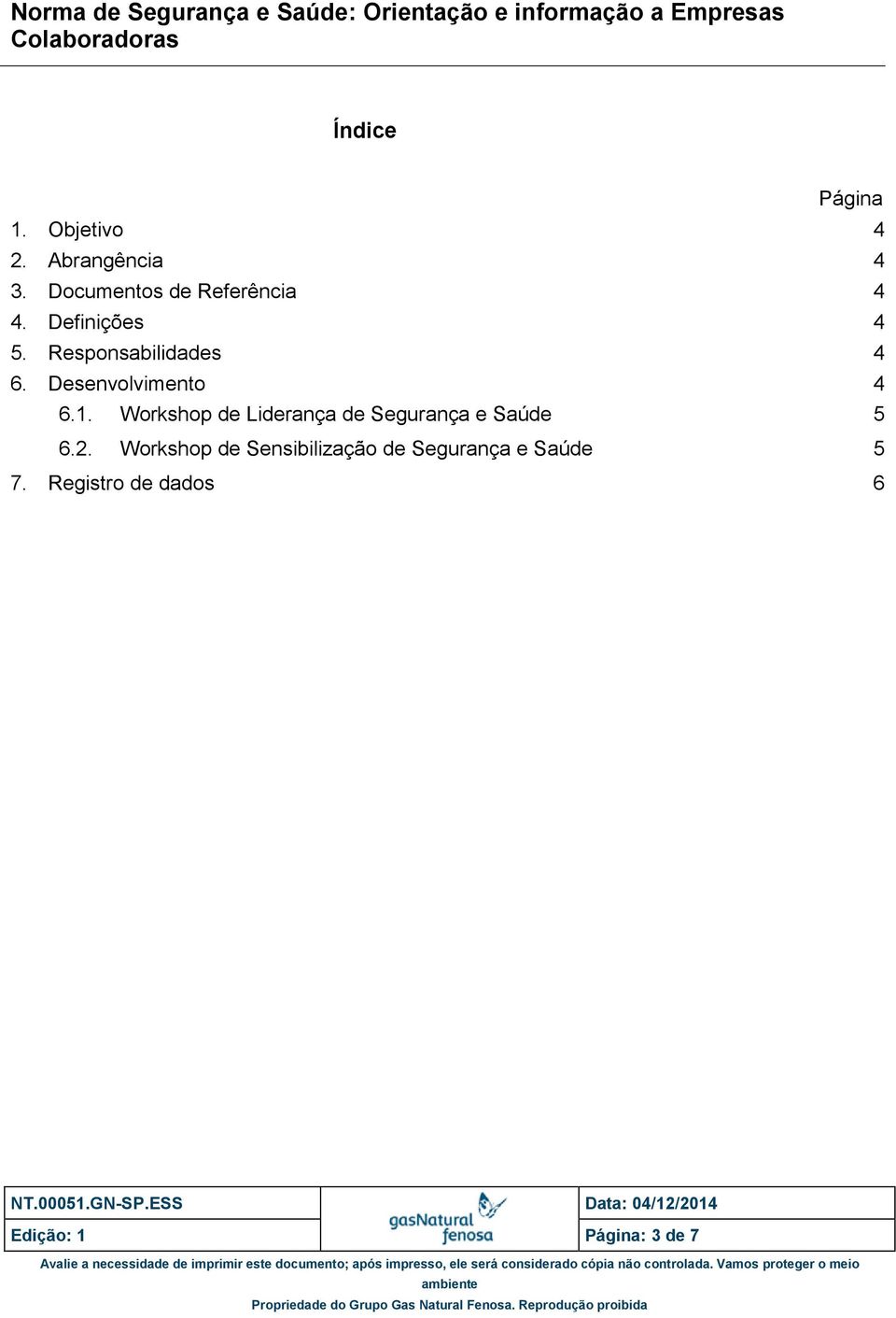 Desenvolvimento 4 6.1. Workshop de Liderança de Segurança e Saúde 5 6.2.