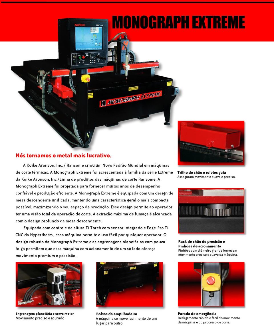 A Monograph Extreme foi projetada para fornecer muitos anos de desempenho confiável e produção eficiente.
