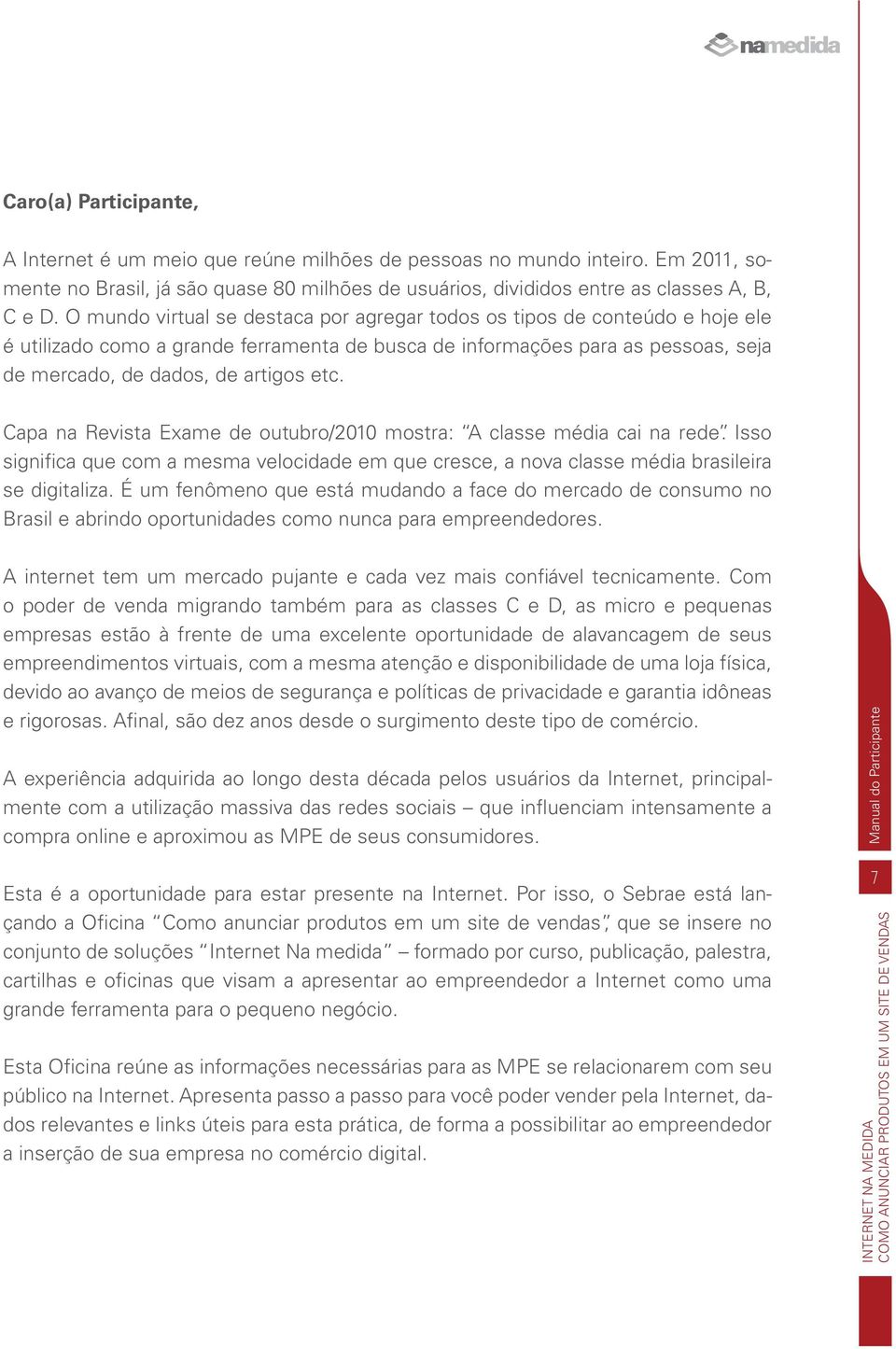 Capa na Revista Exame de outubro/2010 mostra: A classe média cai na rede. Isso significa que com a mesma velocidade em que cresce, a nova classe média brasileira se digitaliza.