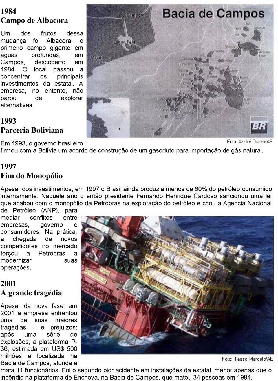 1993 Parceria Boliviana Em 1993, o governo brasileiro firmou com a Bolívia um acordo de construção de um gasoduto para importação de gás natural.