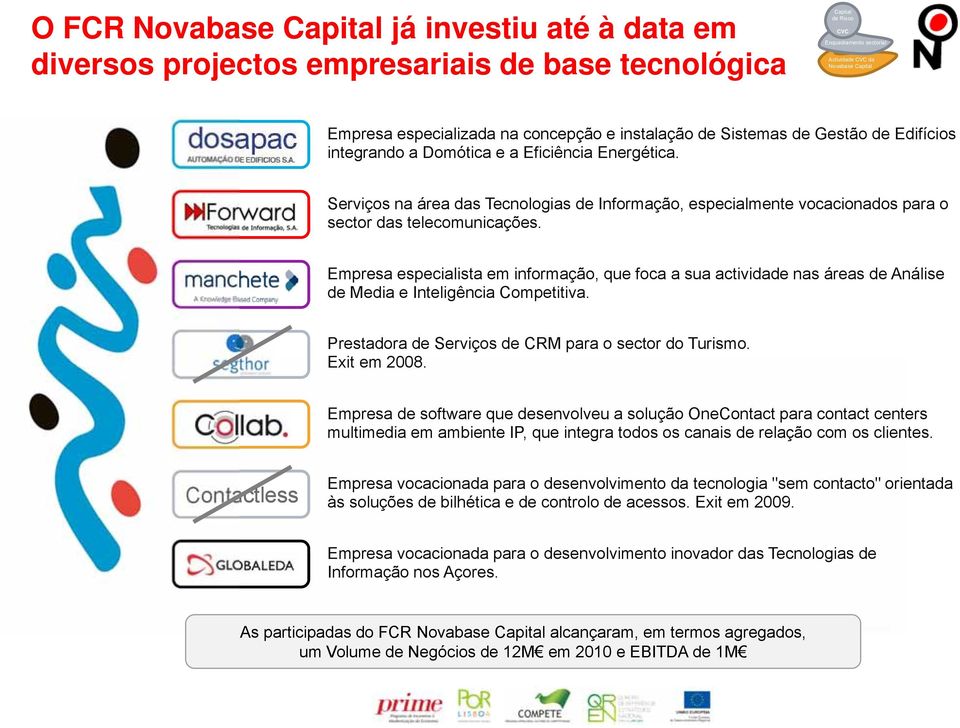 Empresa especialista em informação, que foca a sua actividade nas áreas de Análise de Media e Inteligência Competitiva. Prestadora de Serviços de CRM para o sector do Turismo. Exit em 2008.