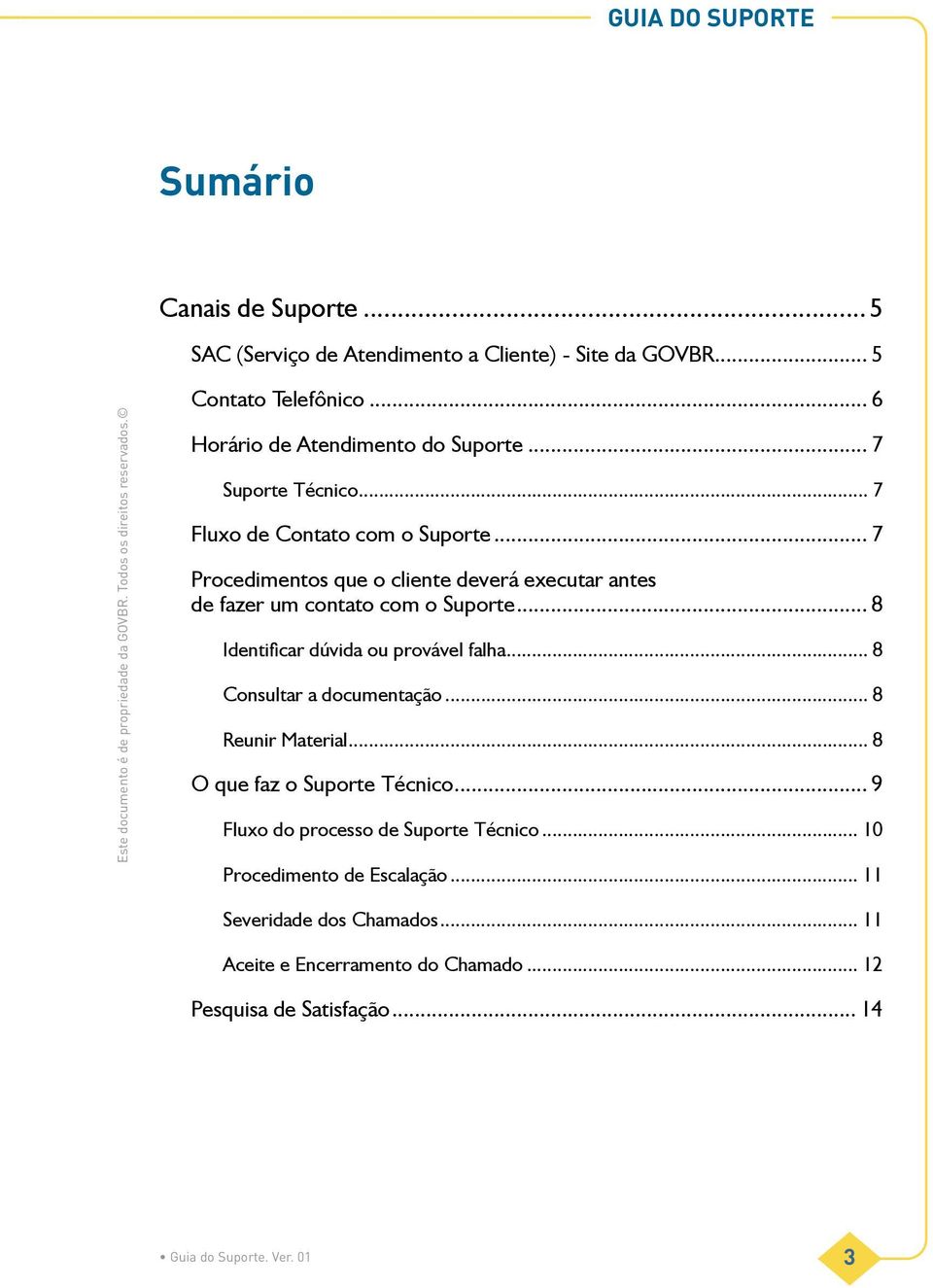 .. 7 Procedimentos que o cliente deverá executar antes de fazer um contato com o Suporte... 8 Identificar dúvida ou provável falha... 8 Consultar a documentação.