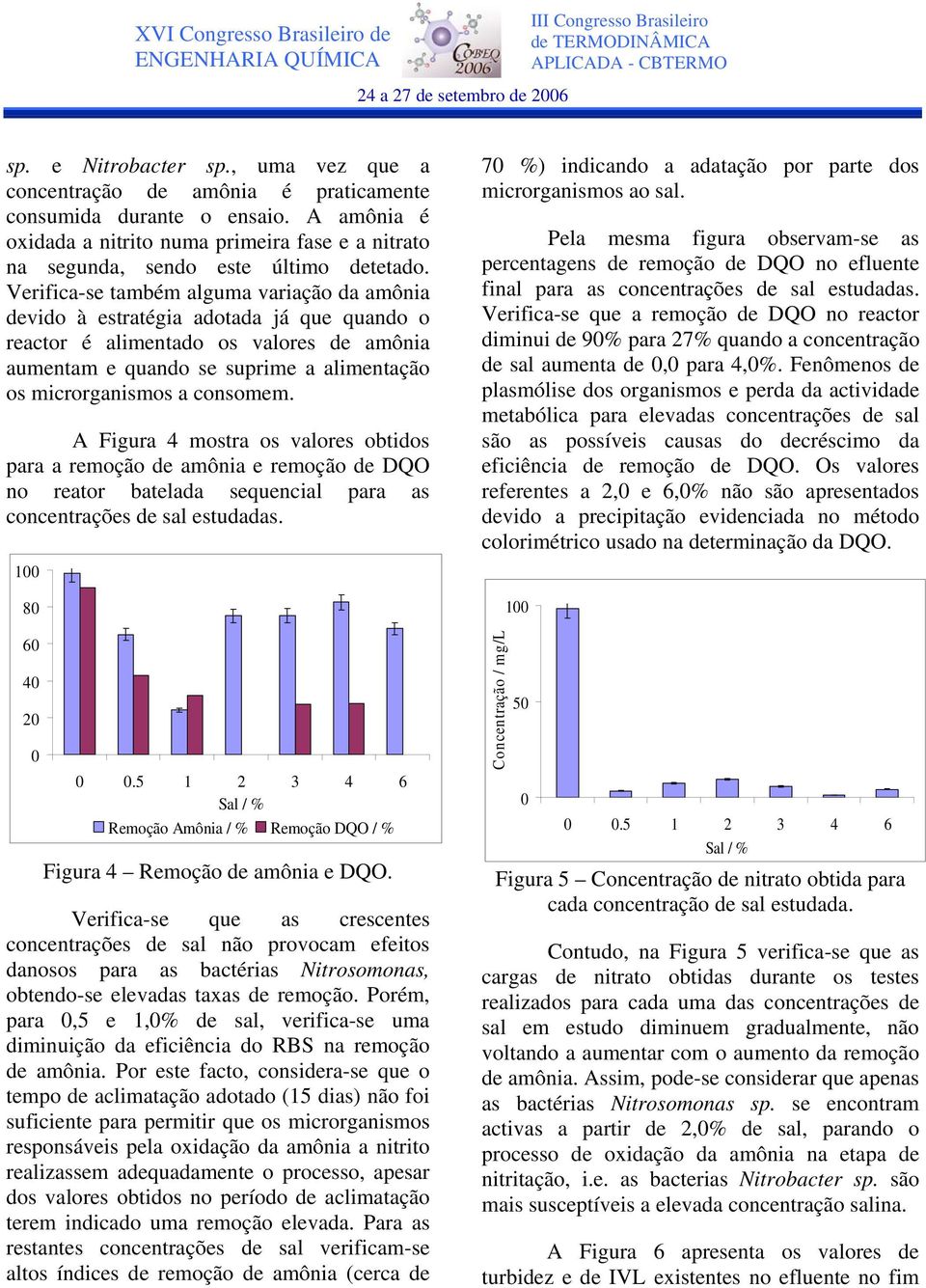 Verifica-se também alguma variação da amônia devido à estratégia adotada já que quando o reactor é alimentado os valores de amônia aumentam e quando se suprime a alimentação os microrganismos a