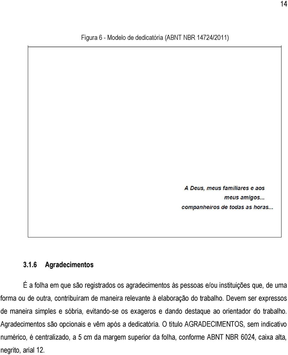 Devem ser expressos de maneira simples e sóbria, evitando-se os exageros e dando destaque ao orientador do trabalho.