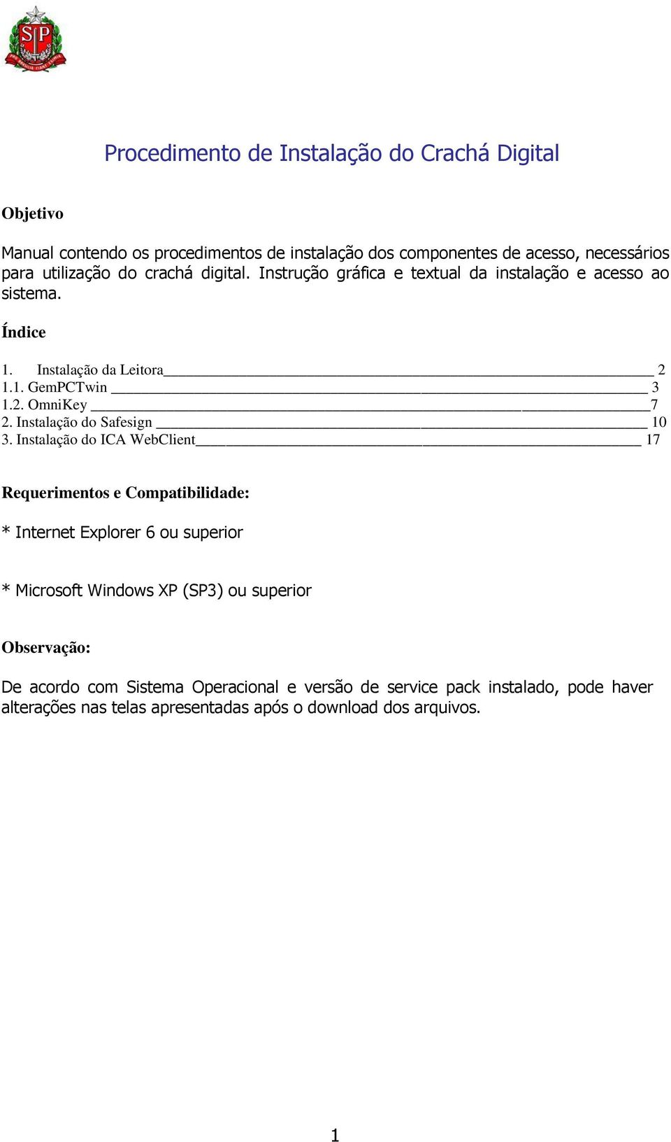 Instalação do Safesign 10 3.