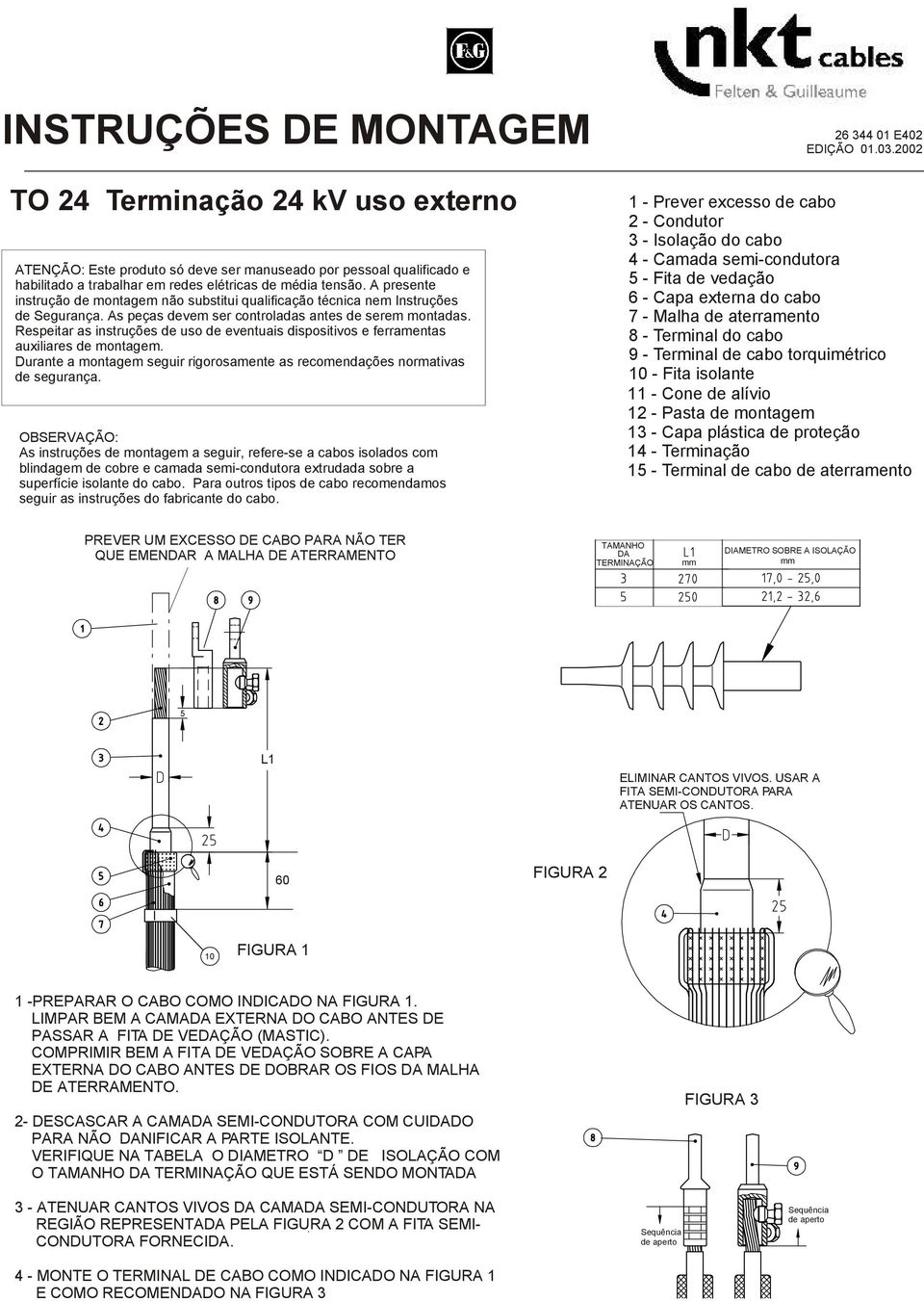 Respeitar as instruções de uso de eventuais dispositivos e ferramentas auxiliares de montagem. Durante a montagem seguir rigorosamente as recomendações normativas de segurança.