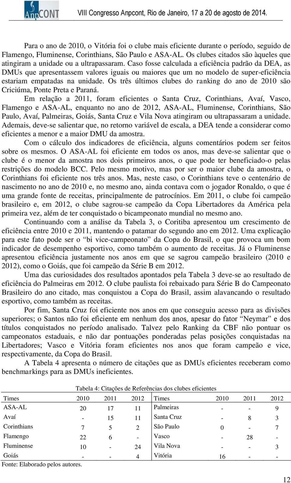 Caso fosse calculada a eficiência padrão da DEA, as DMUs que apresentassem valores iguais ou maiores que um no modelo de super-eficiência estariam empatadas na unidade.