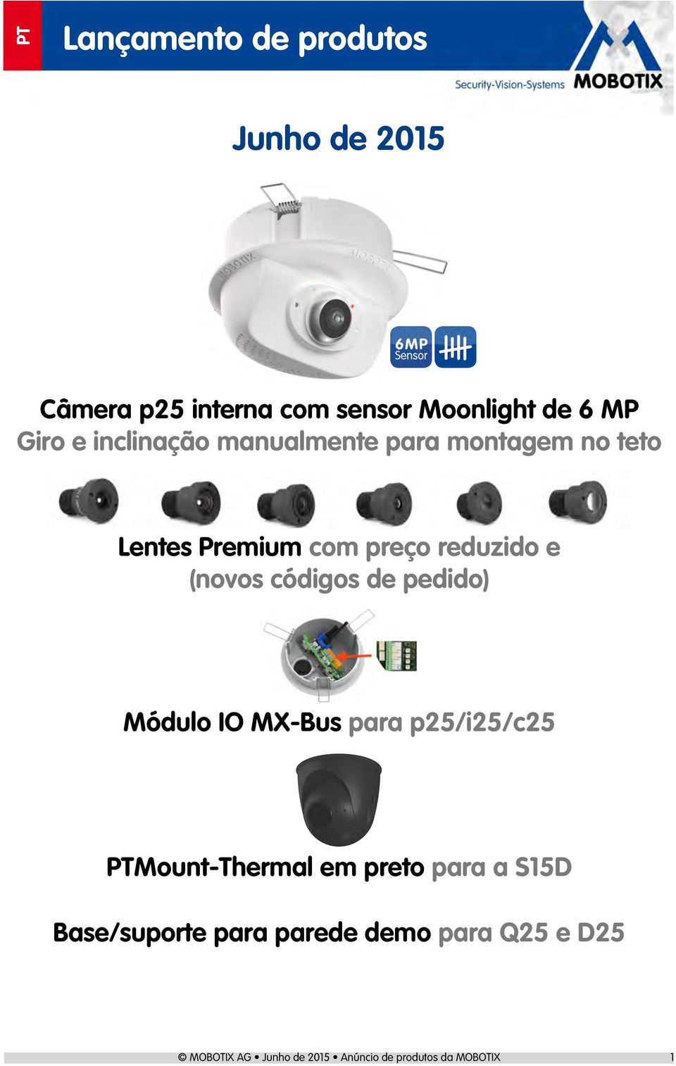 pedido) Módulo IO MX-Bus para p25/i25/c25 PTMount-Thermal em preto para a S15D