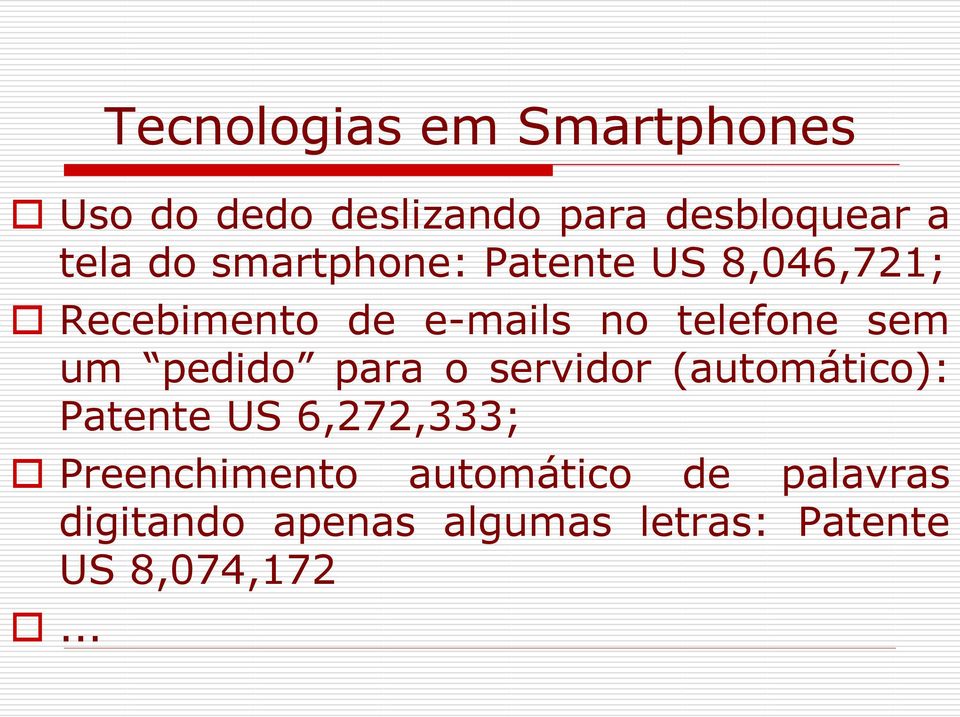 pedido para o servidor (automático): Patente US 6,272,333; digitando apenas
