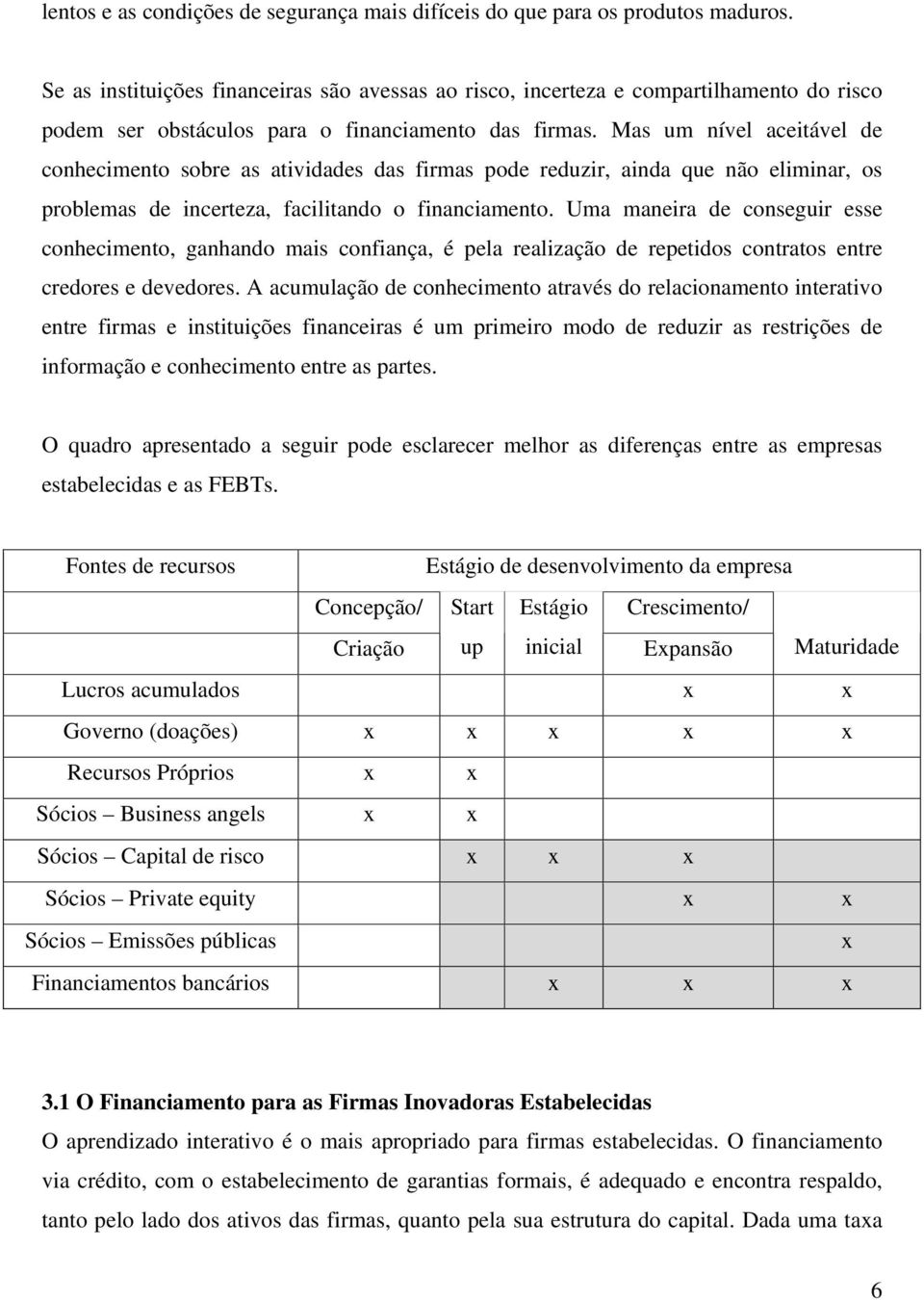 Mas um nível aceitável de conhecimento sobre as atividades das firmas pode reduzir, ainda que não eliminar, os problemas de incerteza, facilitando o financiamento.