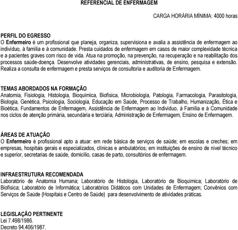 Atua na promoção, na prevenção, na recuperação e na reabilitação dos processos saúde-doença. Desenvolve atividades gerenciais, administrativas, de ensino, pesquisa e extensão.