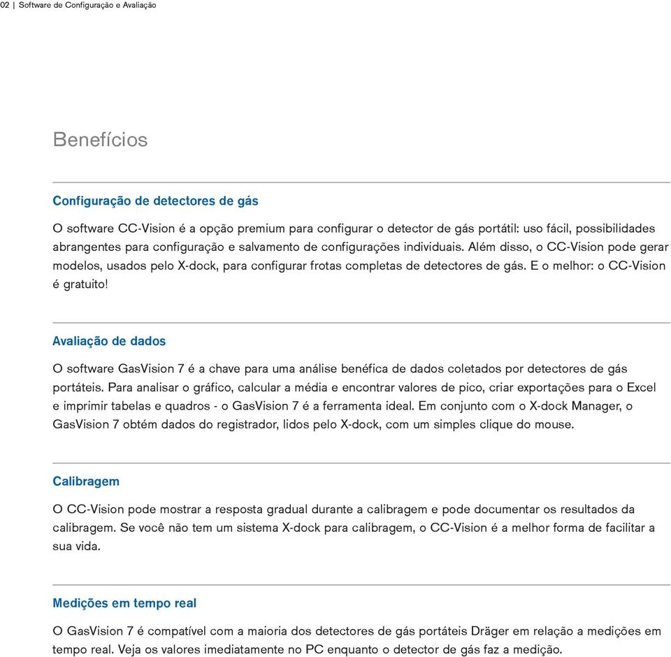 E o melhor: o CC-Vision é gratuito! Avaliação de dados O software GasVision 7 é a chave para uma análise benéfica de dados coletados por detectores de gás portáteis.