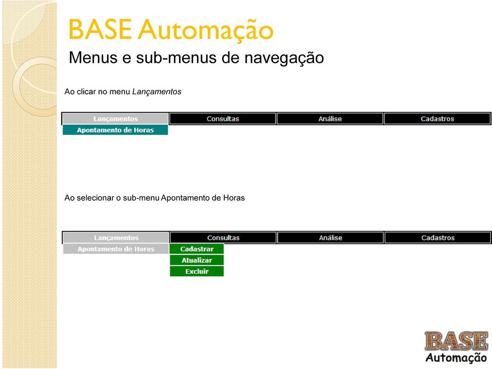 menu Lançamentos Ao