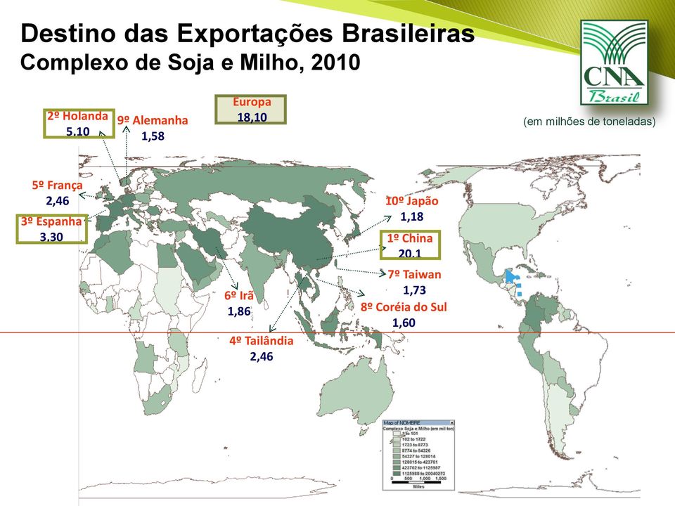 toneladas) 5º França 2,46 3º Espanha 3,30 6º Irã 1,86 4º Tailândia