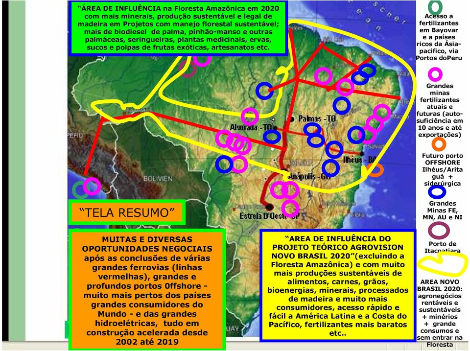 fertilizantes em Bayovar e a países ricos da Ásiapacifico, via Portos doperu Grandes minas fertilizantes atuais e futuras (autosuficiência em 10 anos e até exportações) Futuro porto OFFSHORE