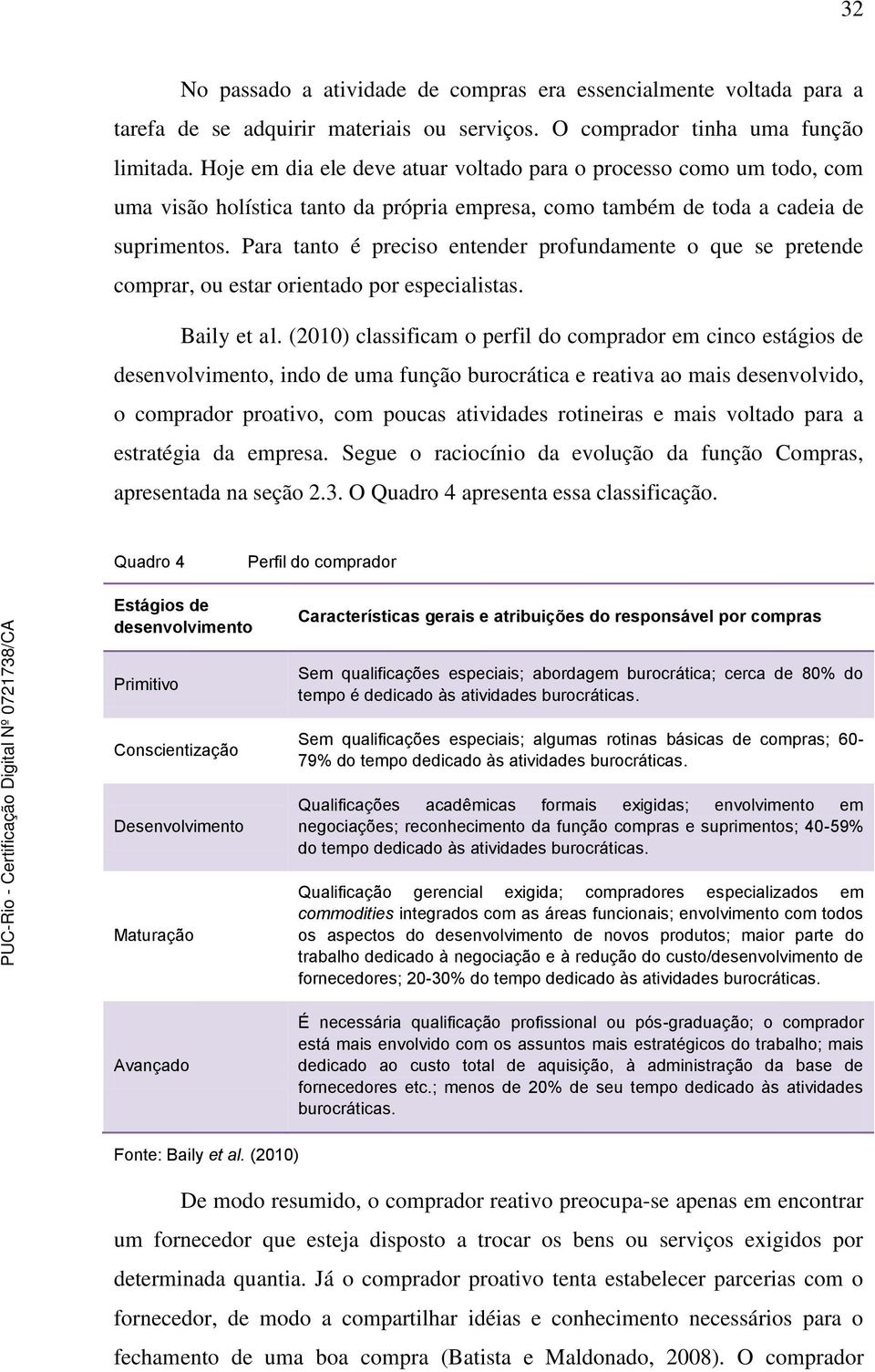 Para tanto é preciso entender profundamente o que se pretende comprar, ou estar orientado por especialistas. Baily et al.