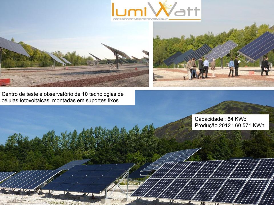 fotovoltaicas, montadas em suportes