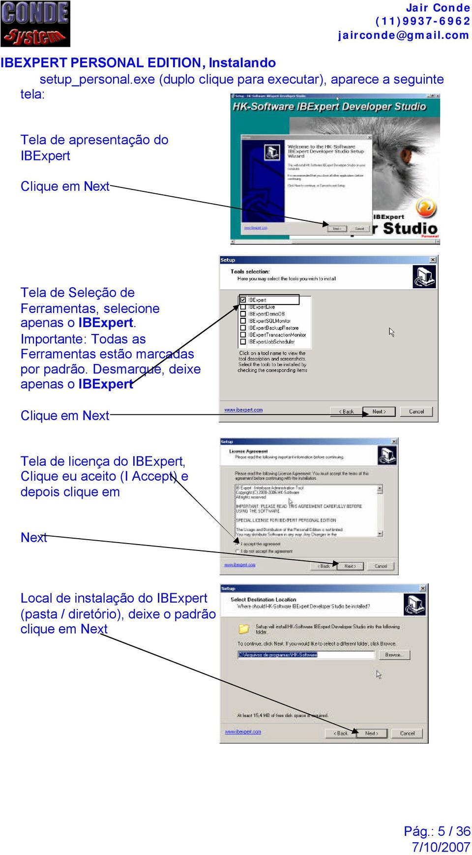 Ferramentas, selecione apenas o IBExpert. Importante: Todas as Ferramentas estão marcadas por padrão.