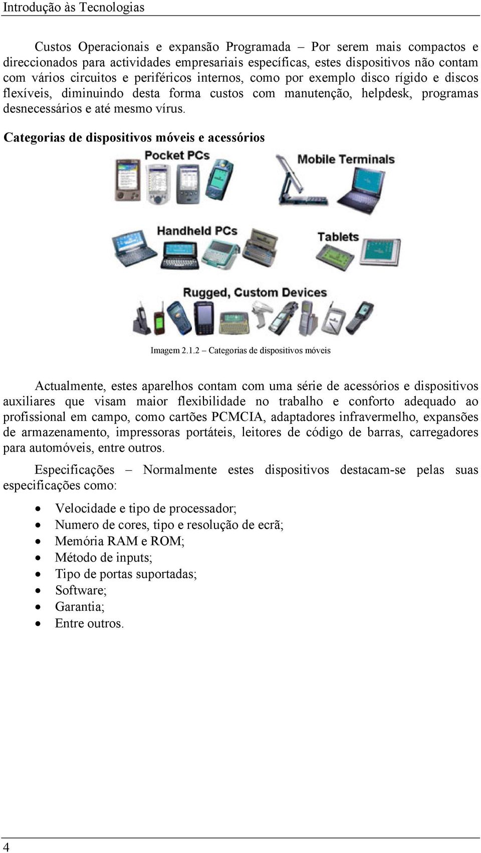 Categorias de dispositivos móveis e acessórios Imagem 2.1.