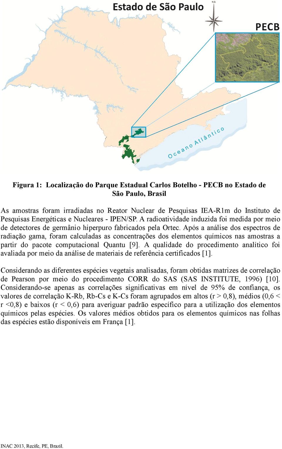 Após a análise dos espectros de radiação gama, foram calculadas as concentrações dos elementos químicos nas amostras a partir do pacote computacional Quantu [9].