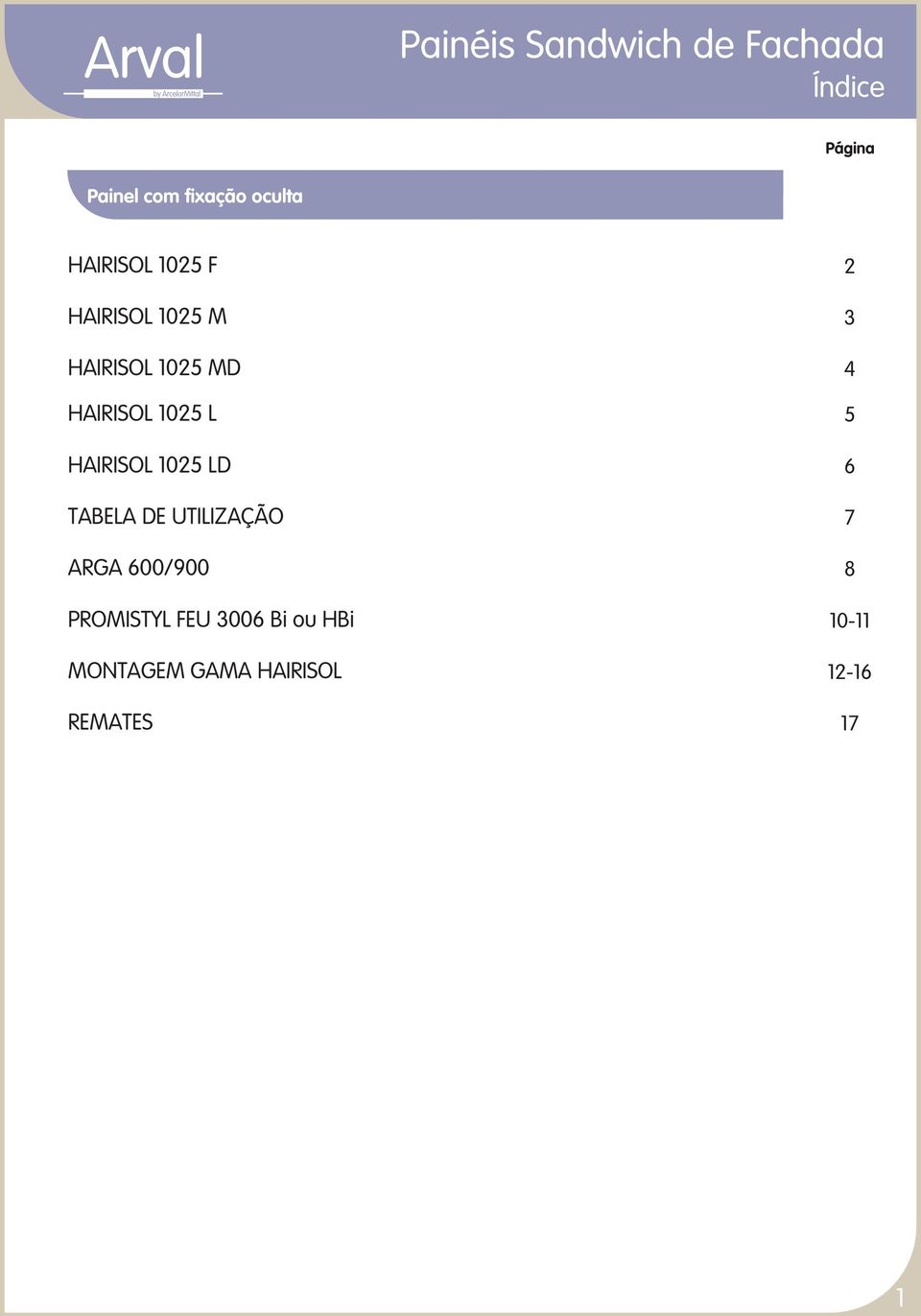 HAIRISOL 1025 LD TABELA DE UTILIZAÇÃO ARGA 600/900 PROMISTYL