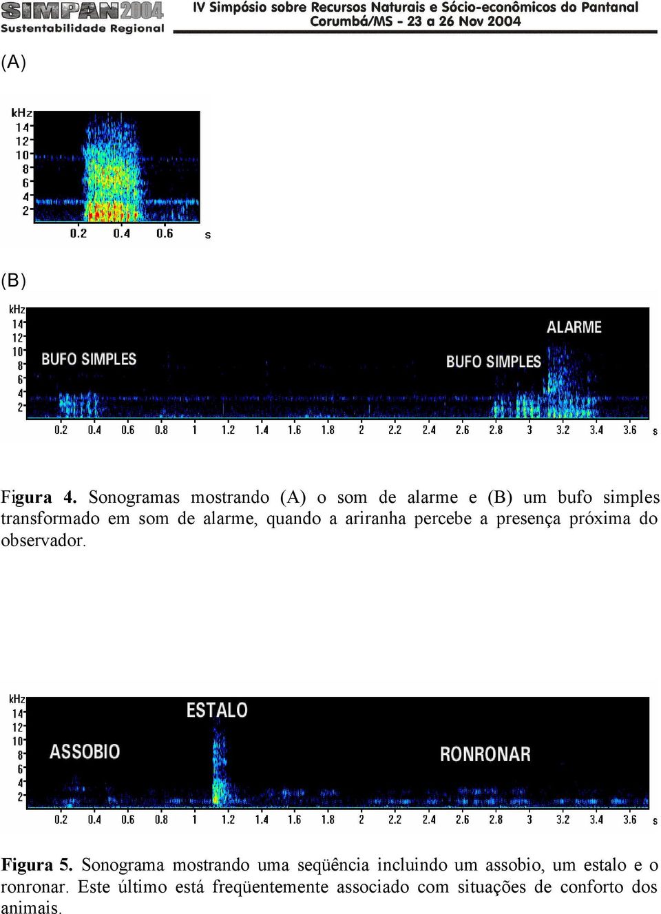 alarme, quando a ariranha percebe a presença próxima do observador. Figura 5.