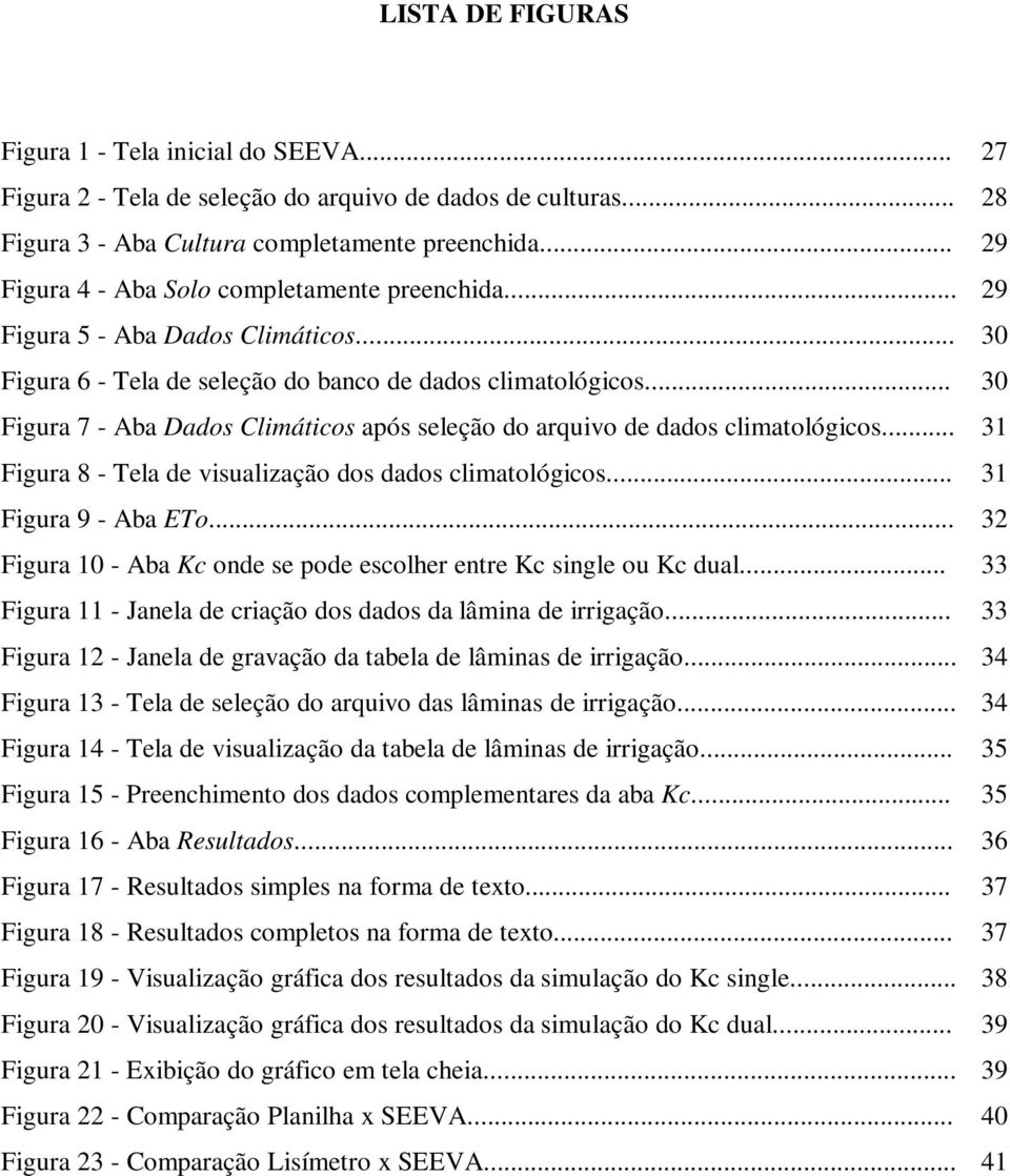 .. 30 Figura 7 - Aba Dados Climáticos após seleção do arquivo de dados climatológicos... 31 Figura 8 - Tela de visualização dos dados climatológicos... 31 Figura 9 - Aba ETo.