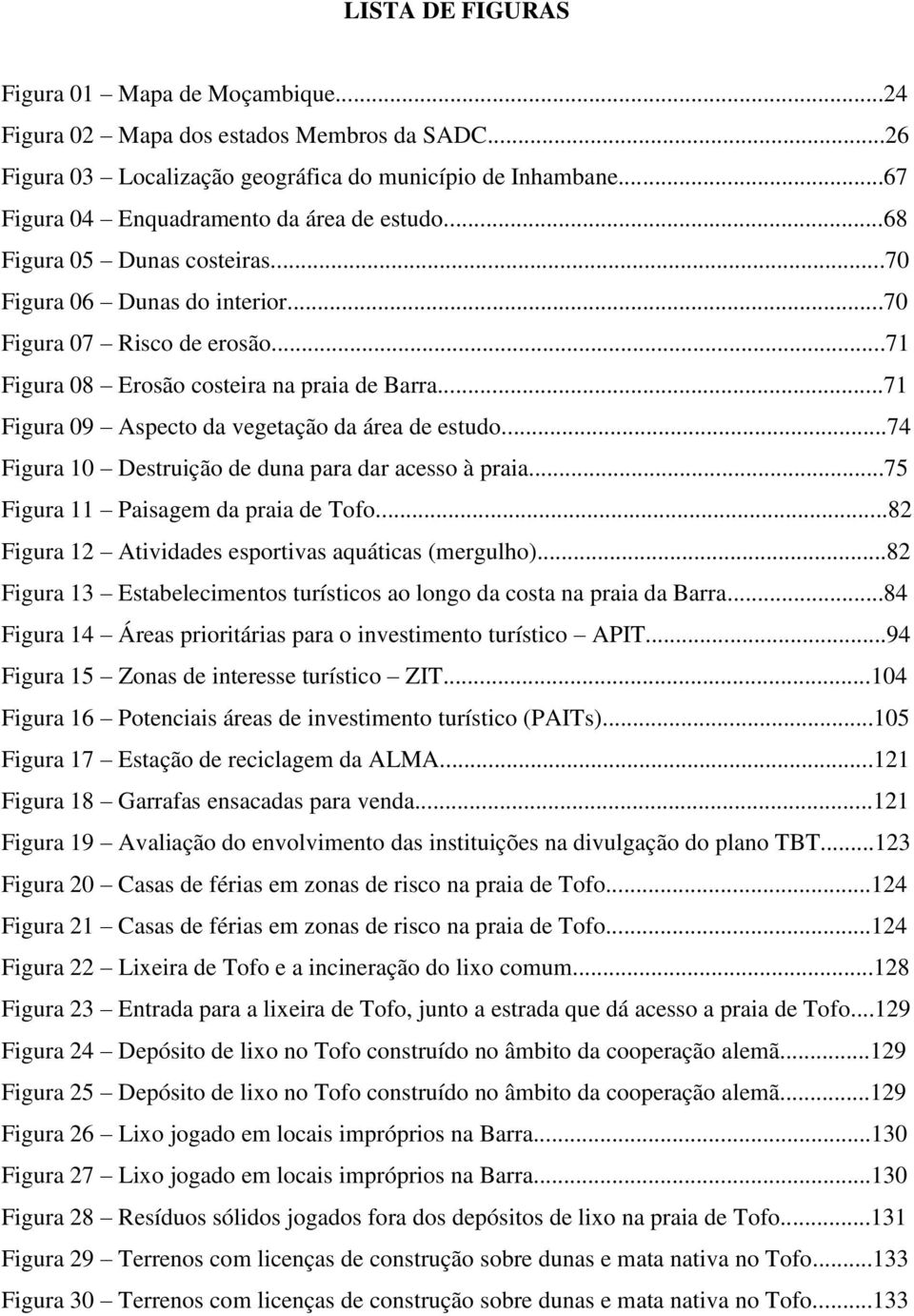 ..71 Figura 09 Aspecto da vegetação da área de estudo...74 Figura 10 Destruição de duna para dar acesso à praia...75 Figura 11 Paisagem da praia de Tofo.