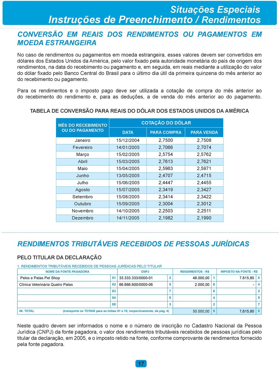 utilização do valor do dólar fixado pelo Banco Central do Brail para o último dia útil da primeira quinzena do mê anterior ao do recebimento ou pagamento.