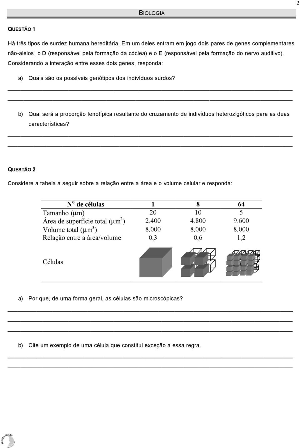 Considerando a interação entre esses dois genes, responda: a) Quais são os possíveis genótipos dos indivíduos surdos?