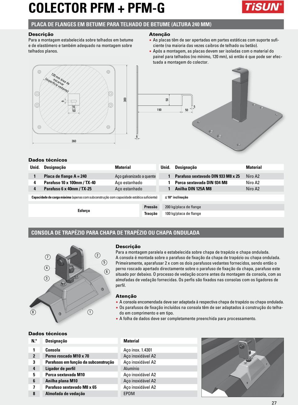 Após a montagem, as placas devem ser isoladas com o material do painel para telhados (no mínimo, 120 mm), só então é que pode ser efectuada a montagem do colector.