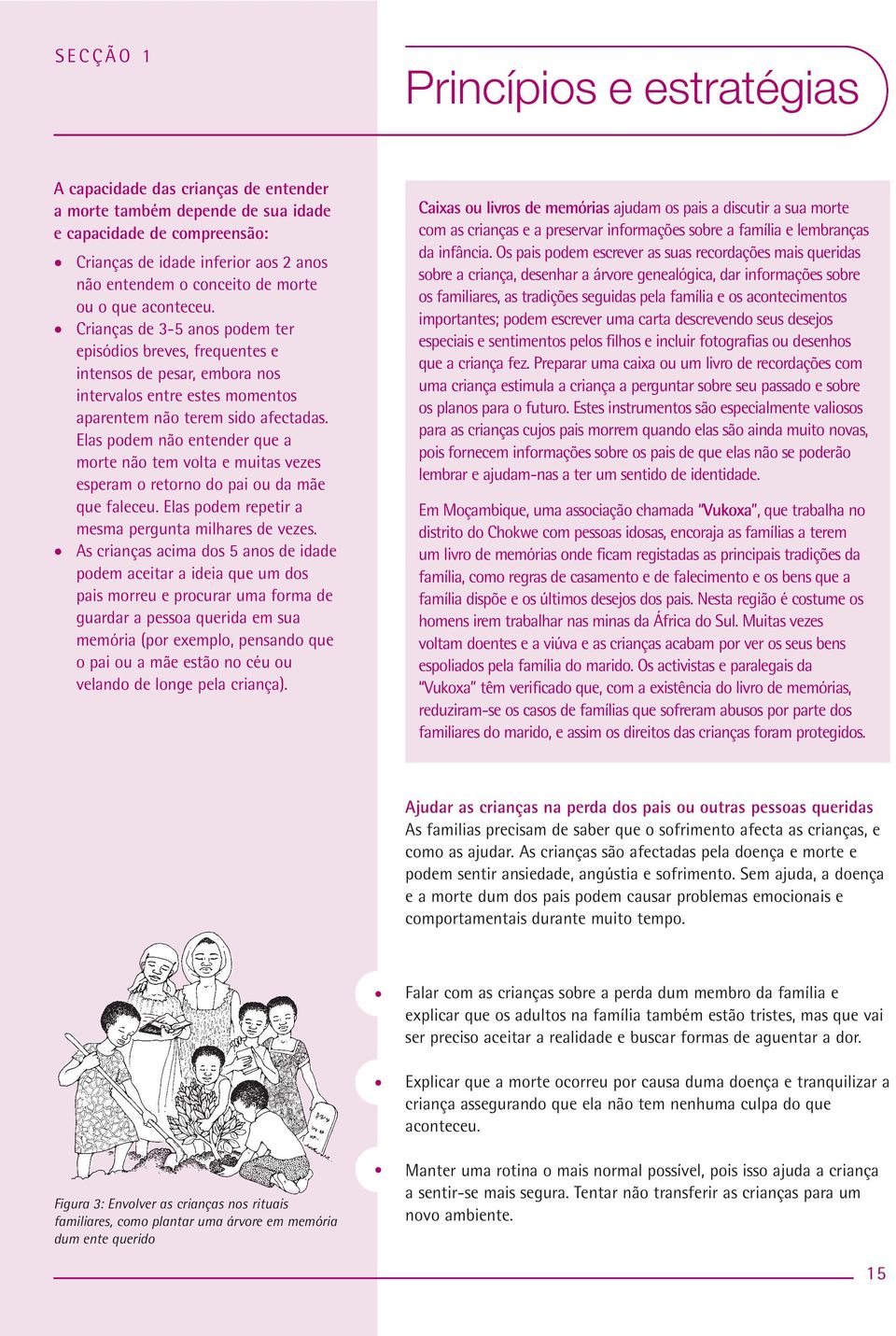 Elas podem não entender que a morte não tem volta e muitas vezes esperam o retorno do pai ou da mãe que faleceu. Elas podem repetir a mesma pergunta milhares de vezes.