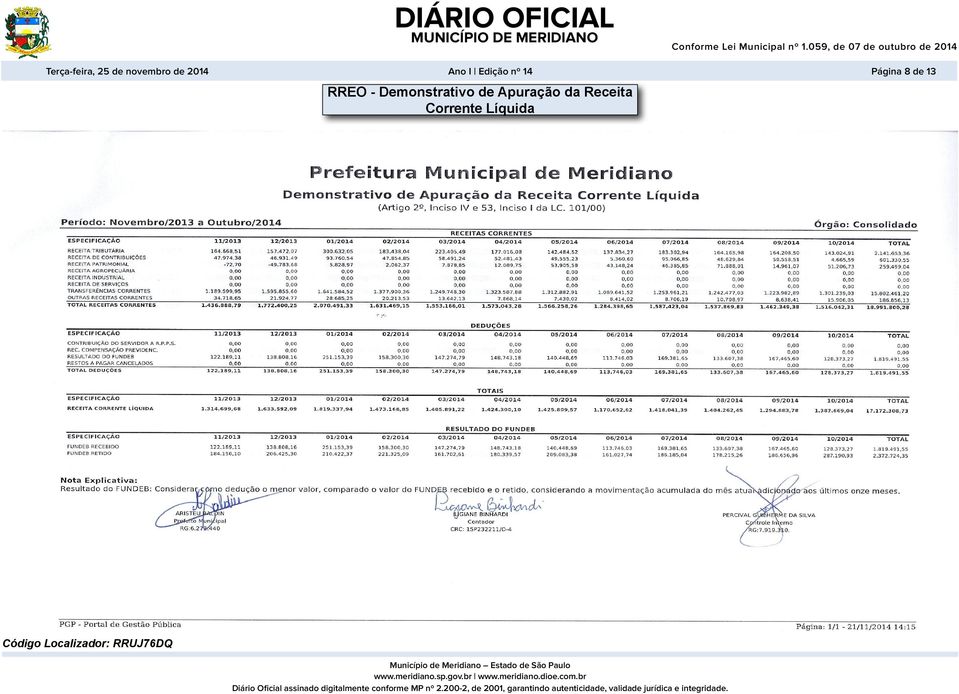 Demonstrativo de Apuração da Receita