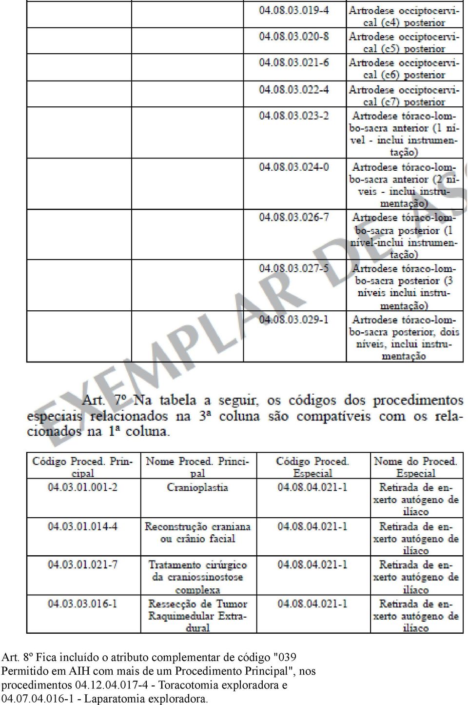 Procedimento Principal", nos procedimentos 04.