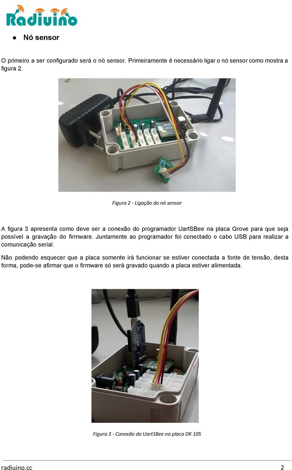 firmware. Juntamente ao programador foi conectado o cabo USB para realizar a comunicação serial.