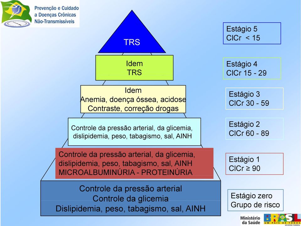 AINH MICROALBUMINÚRIA - PROTEINÚRIA Controle da pressão arterial Controle da glicemia Dislipidemia, peso, tabagismo, sal,