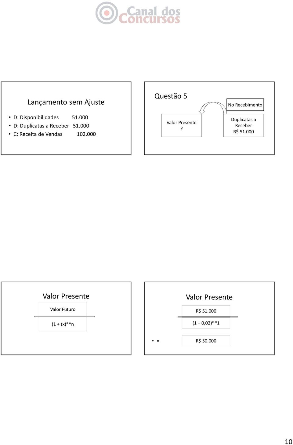 000 Questão 5 Valor Presente?