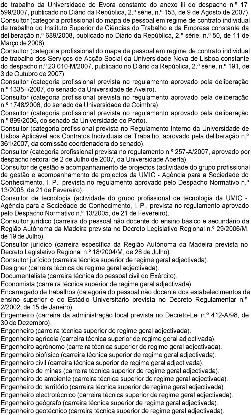 º 689/2008, publicado no Diário da República, 2.ª série, n.º 50, de 11 de Março de 2008).