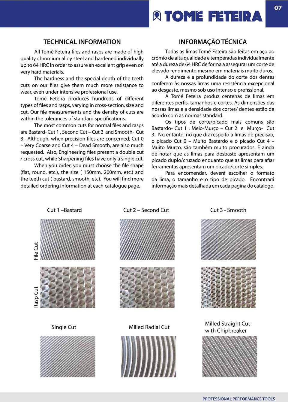 Tomé Feteira produces hundreds of different types of files and rasps, varying in cross-section, size and cut.