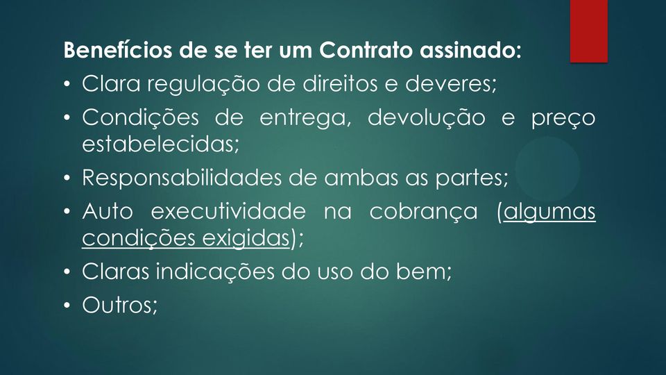 estabelecidas; Responsabilidades de ambas as partes; Auto