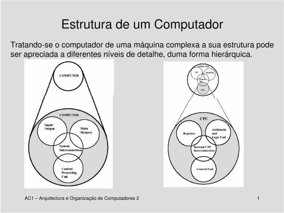 apreciada a diferentes níveis de detalhe, duma forma