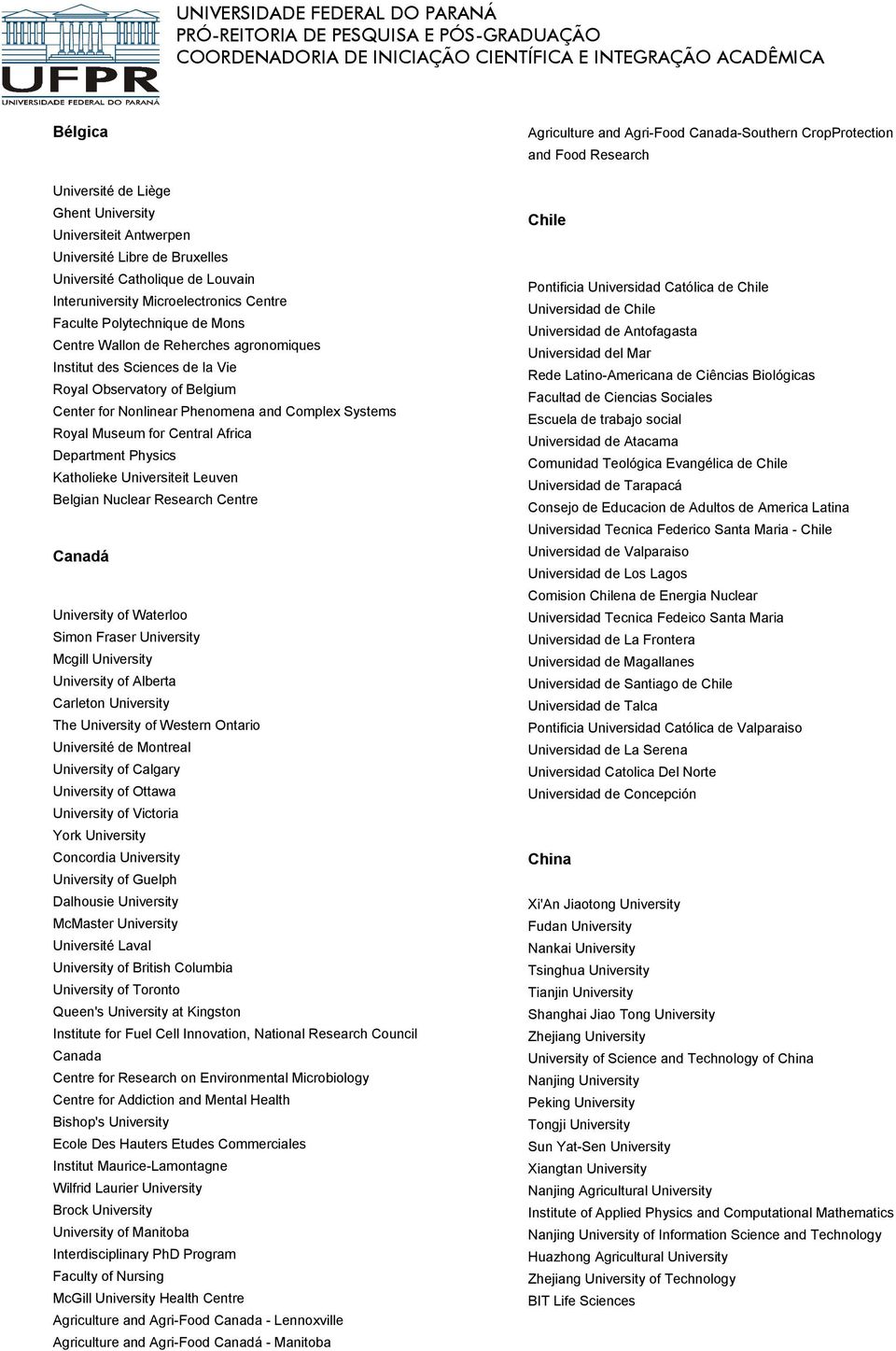 Physics Katholieke Universiteit Leuven Belgian Nuclear Research Centre Canadá University of Waterloo Simon Fraser University Mcgill University University of Alberta Carleton University The University