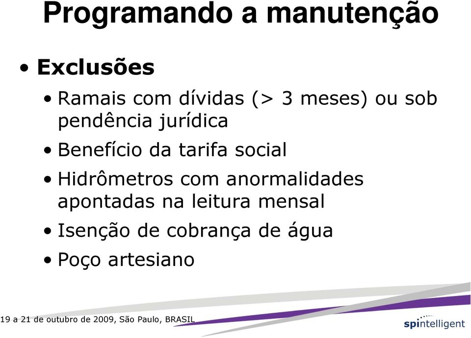 tarifa social Hidrômetros com anormalidades apontadas