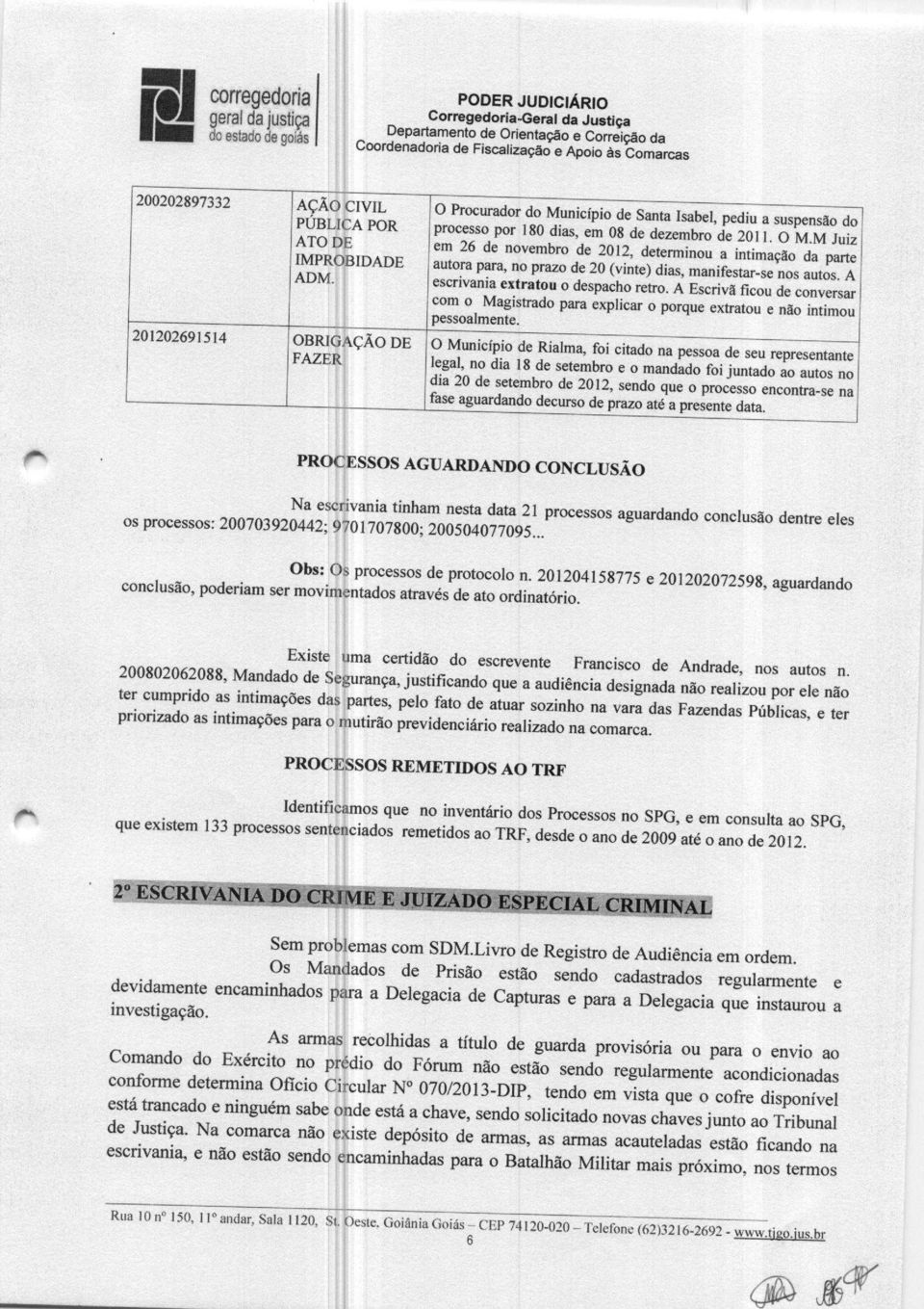 M Juiz ATO DE em 26 de novembro de 2012, determinou a intimacao da parte IMPROBIDADE autora para, no prazo de 20 (vinte) dias, manifestar-se nos autos. A ADM. escrivania extratou o despacho retro.