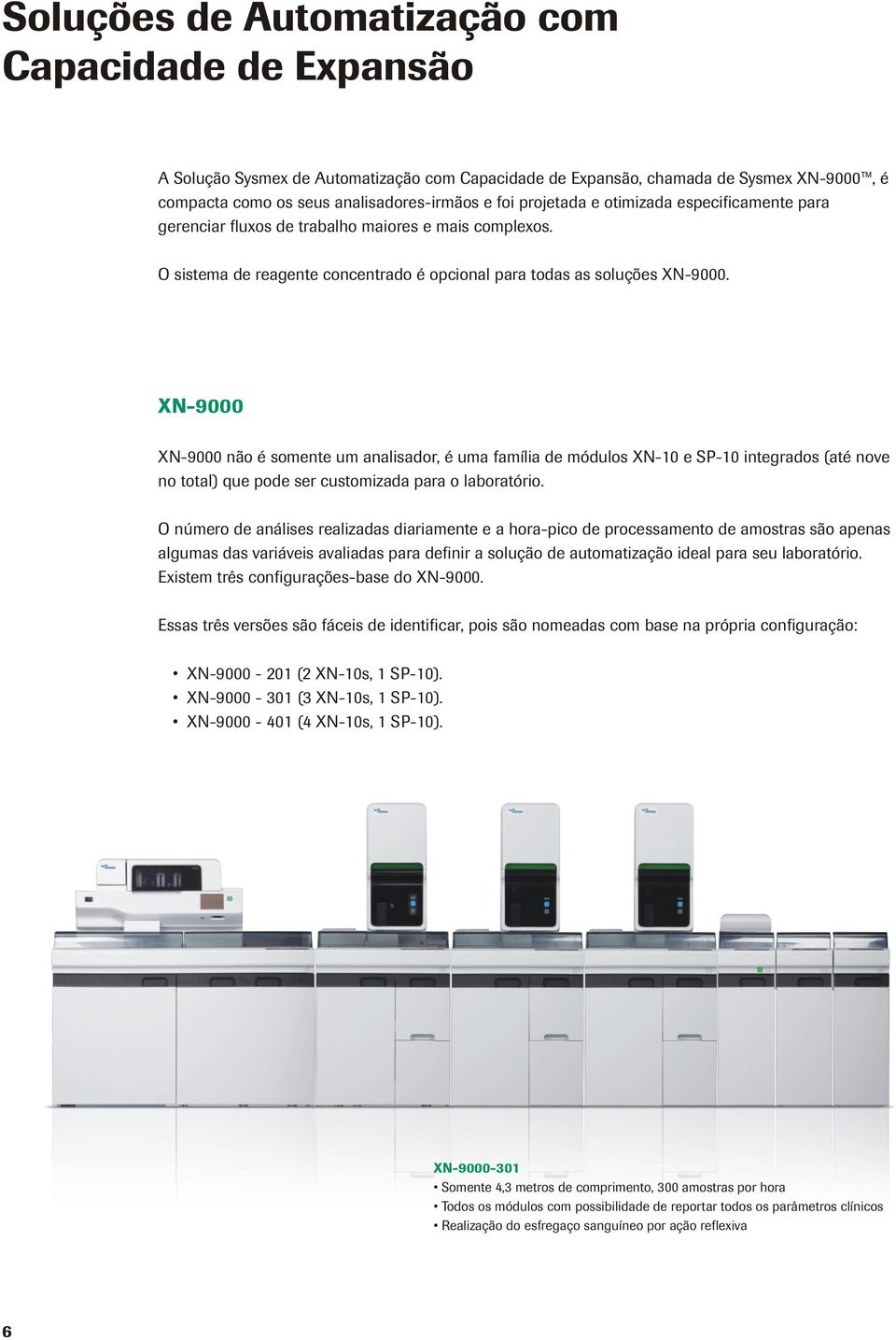 XN-9000 XN-9000 não é somente um analisador, é uma família de módulos XN-10 e SP-10 integrados (até nove no total) que pode ser customizada para o laboratório.